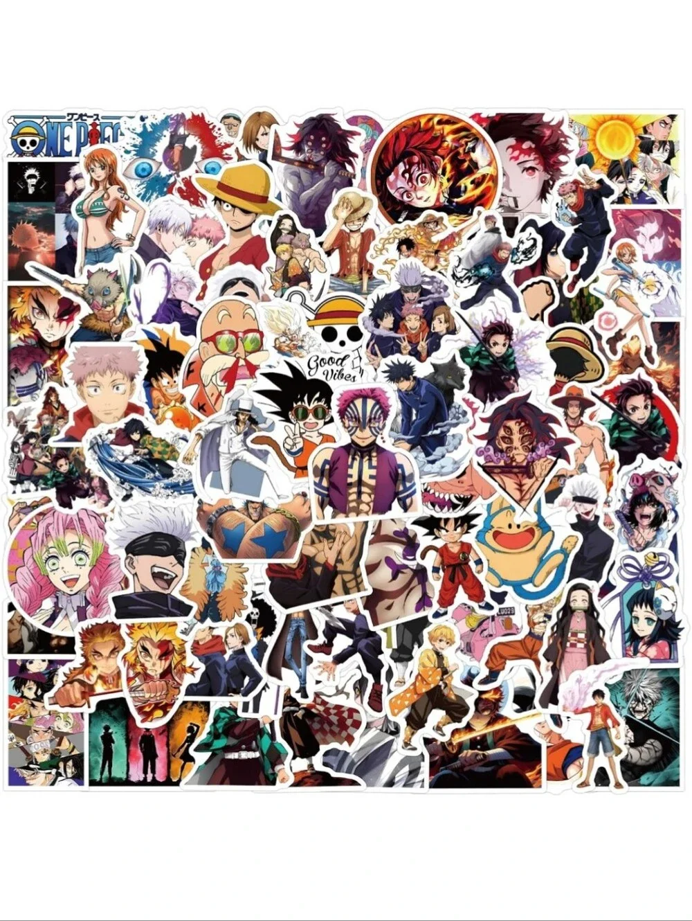 Anime Character Collage Phone Case Sticker Pack - Multicolor